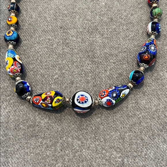 Vintage Venetian Murano Milifore Glass Brad Necklace - Picture 2 of 6